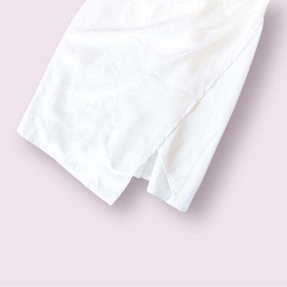 SELFIE LESLIE Dress Hey Girl NEW Satin Cowl Neck Mini White Size XS - Picture 7 of 11